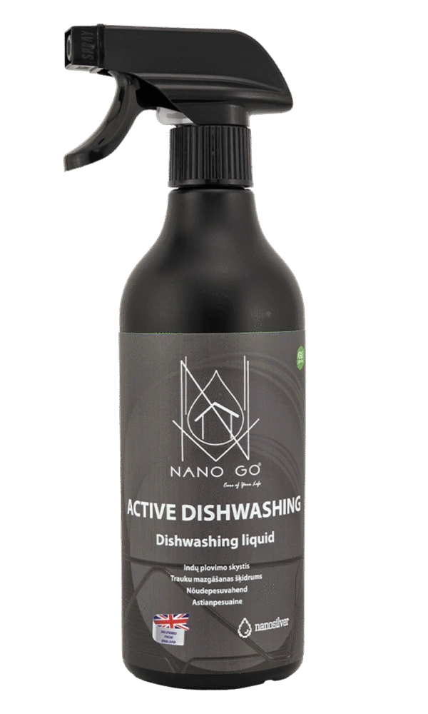 NANO GO Active Dishwashing liquid 500 ml bottle with trigger sprayer