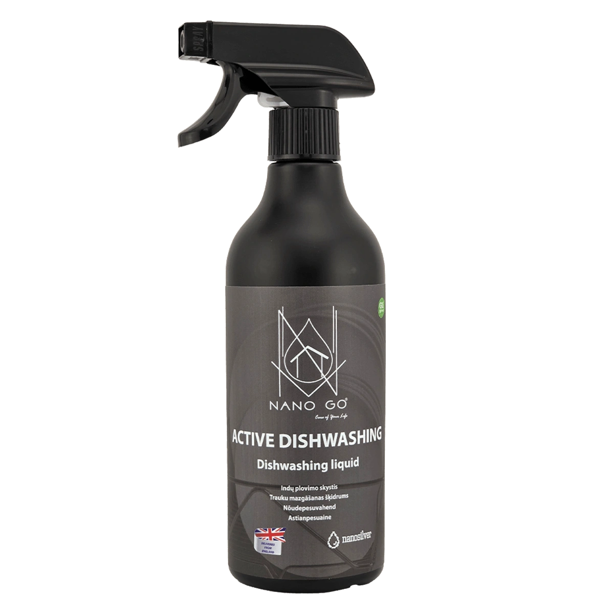 Active Dishwashing 500ml | NANO GO NANO GO Active Dishwashing liquid 500 ml bottle with trigger sprayer