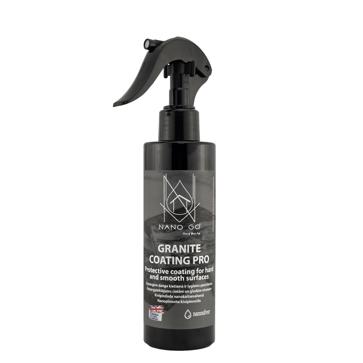 NANO GO Granite Coating PRO 200ml bottle – professional hydrophobic stone sealer